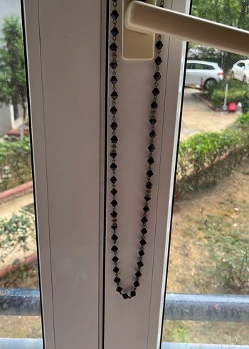 Beden Uzun Siyah Yılan Desenli Zincir Detaylı Gotik Kolye