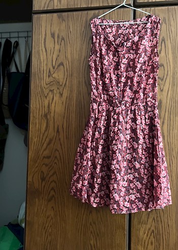 Pembe Desenli Pilili Uzun Hamile Eteği - Görsel 4