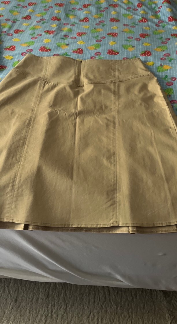 Bej Pilili Midi Hamile Eteği - Görsel 2