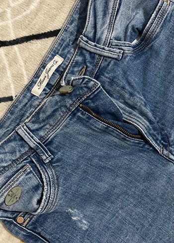 Kadın Mavi Denim Bol Kesim Günlük Kot Pantolon - Görsel 2