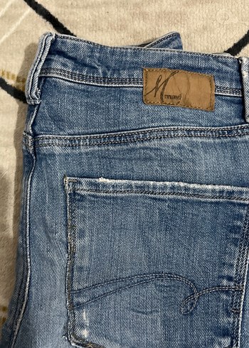 Kadın Mavi Denim Bol Kesim Günlük Kot Pantolon - Görsel 3