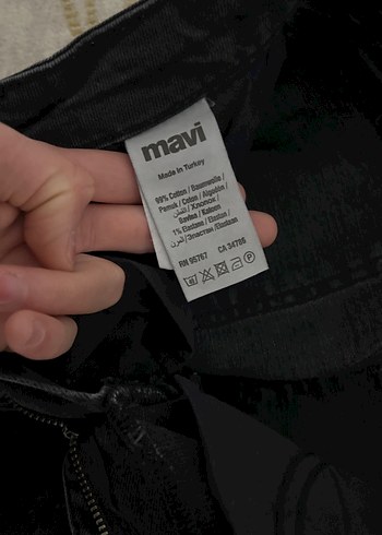 Siyah Kadın Loose Fit Midi Denim Jean - Görsel 5