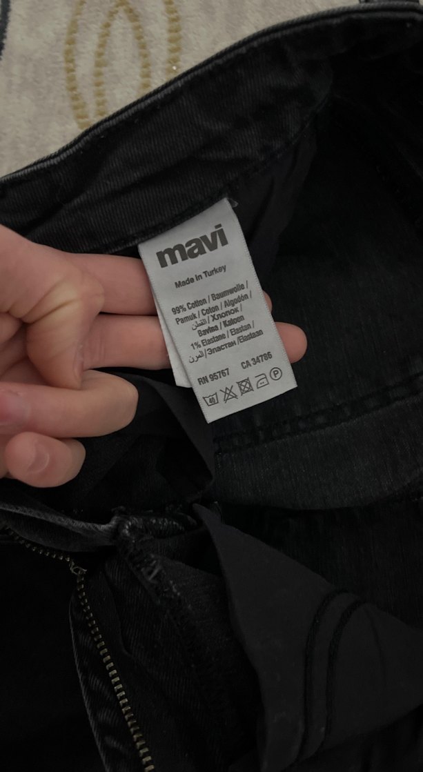 Siyah Kadın Loose Fit Midi Denim Jean - Görsel 5