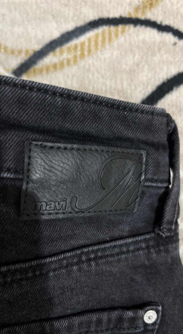 Siyah Kadın Loose Fit Midi Denim Jean - Görsel 4