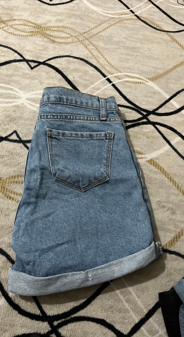 Kadın Gri Mavi Mini Denim Şort - Görsel 5