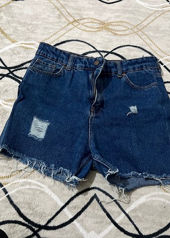 Kadın Mavi Mini Denim Şort - Görsel 2