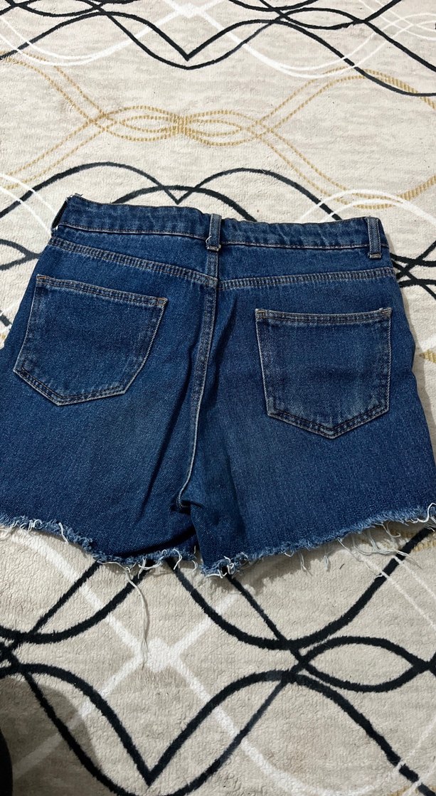 Kadın Mavi Mini Denim Şort - Görsel 3