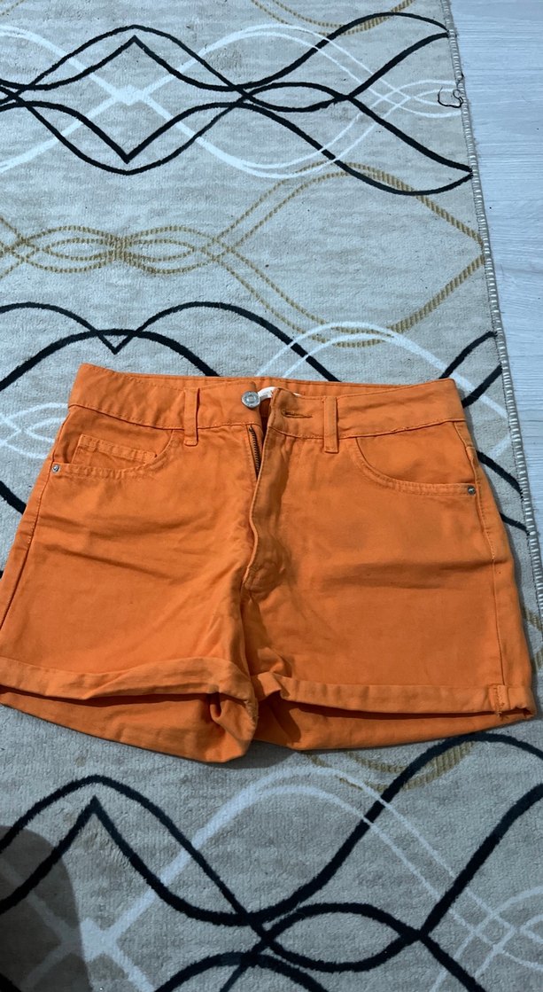 Kadın Parlak Kahverengi Mini Şort - Görsel 3