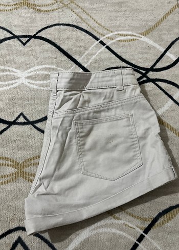 Pamuklu Bej Mini Şort - Görsel 2