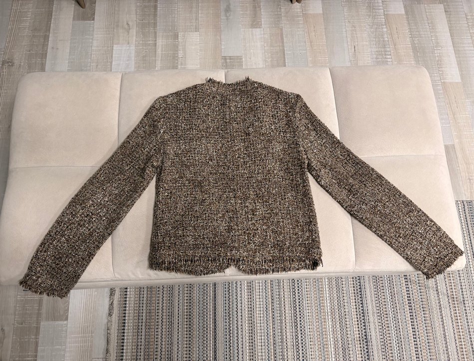 Kahverengi Gold Düğme Detaylı Tüvit Püsküllü Ceket  - Görsel 5