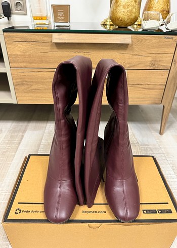 İpekyol Bordo (Burgundy) Suni Deri Topuklu Çizme - Görsel 2