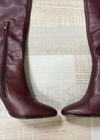 İpekyol Bordo (Burgundy) Suni Deri Topuklu Çizme - Görsel 5