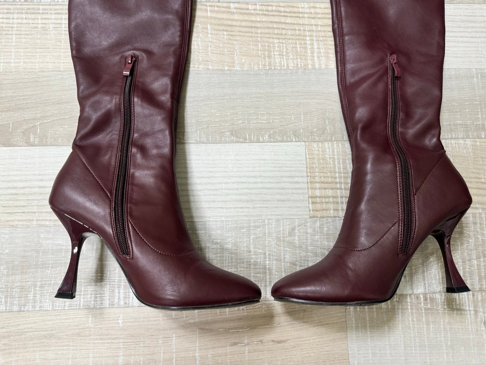 İpekyol Bordo (Burgundy) Suni Deri Topuklu Çizme - Görsel 5