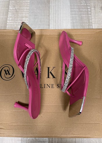 Mango Pembe Taşlı İnce Topuklu Sandalet  - Görsel 5