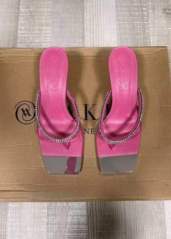 Mango Pembe Taşlı İnce Topuklu Sandalet  - Görsel 3