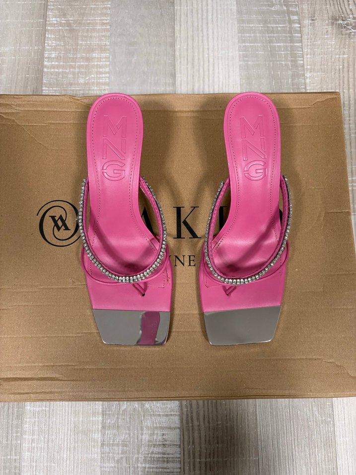 Mango Pembe Taşlı İnce Topuklu Sandalet  - Görsel 3