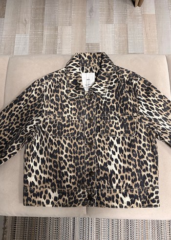 Mango Kahverengi Leopar Desenli Denim Ceket - Görsel 6