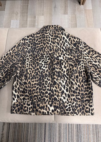 Mango Kahverengi Leopar Desenli Denim Ceket - Görsel 7