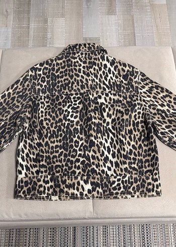 Mango Kahverengi Leopar Desenli Denim Ceket - Görsel 5