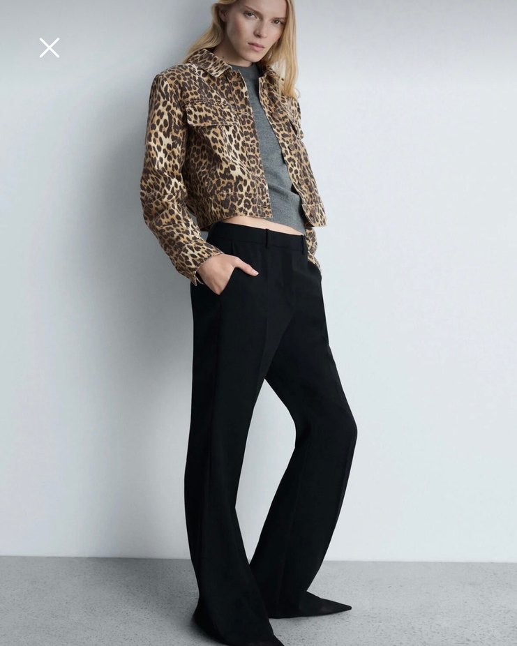 Mango Kahverengi Leopar Desenli Denim Ceket - Görsel 2