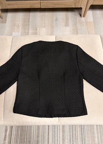 Siyah Fiyonk Detaylı Tüvit Ceket  - Görsel 7