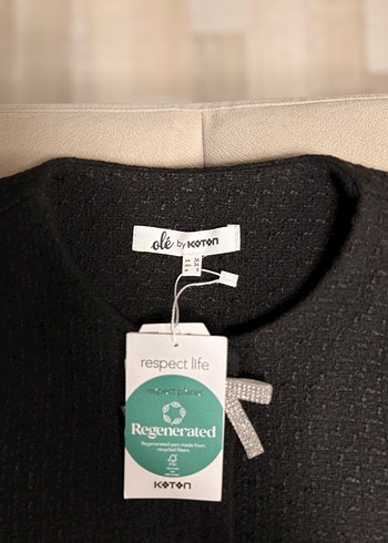 Siyah Fiyonk Detaylı Tüvit Ceket  - Görsel 8