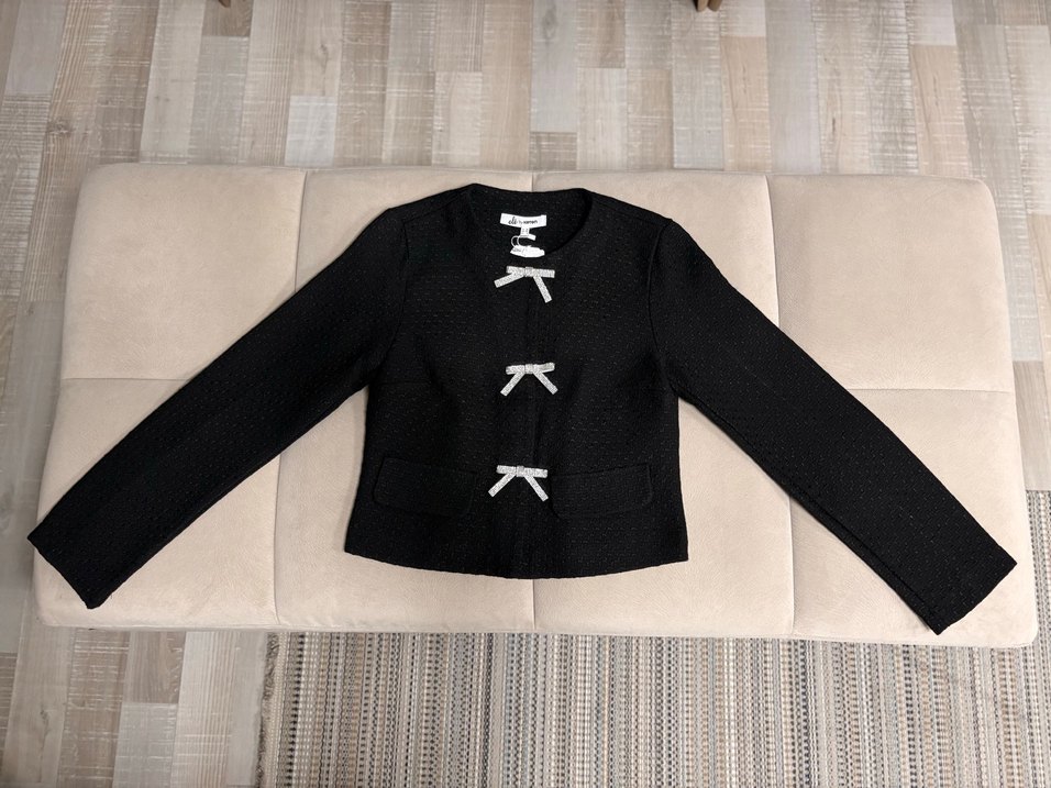 Siyah Fiyonk Detaylı Tüvit Ceket  - Görsel 4