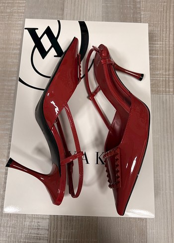 Mango Kırmızı Tokalı Stiletto Topuklu Ayakkabı - Görsel 9