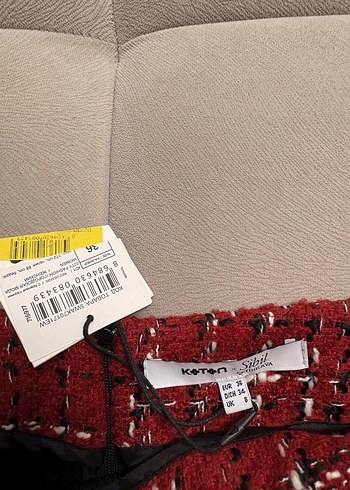 Kırmızı Ekose Tüvit Etek - Görsel 9