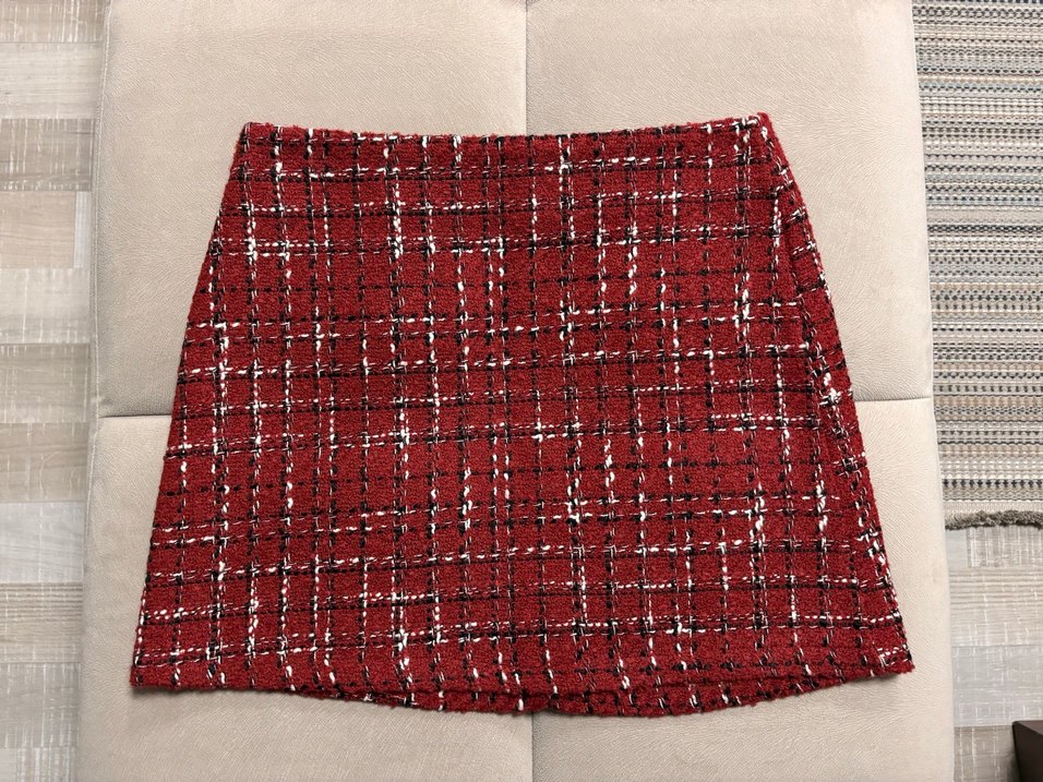 Kırmızı Ekose Tüvit Etek  - Görsel 4