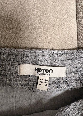 İnci Grisi Düğme Detaylı Tüvit Etek  - Görsel 7