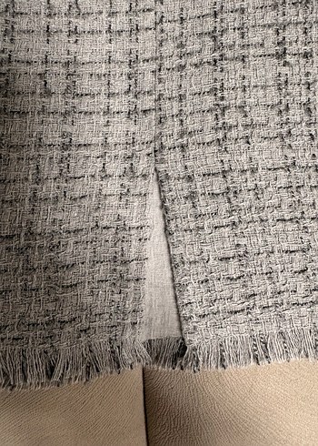 İnci Grisi Düğme Detaylı Tüvit Etek  - Görsel 4