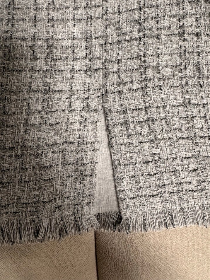 İnci Grisi Düğme Detaylı Tüvit Etek  - Görsel 4