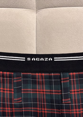 Sagaza Madrid Kırmızı Ekose Etek  - Görsel 5