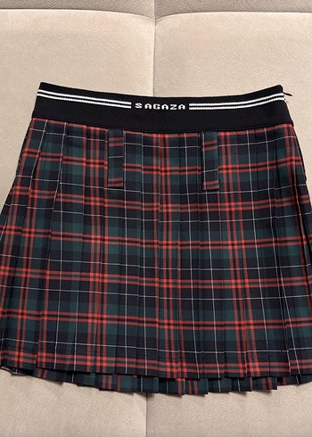 Sagaza Madrid Kırmızı Ekose Etek  - Görsel 3