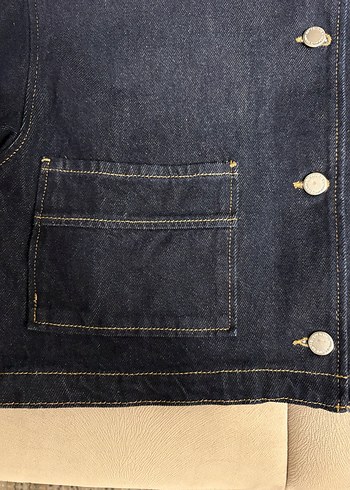 Mango Düğme Detaylı Lacivert Denim Ceket - Görsel 10