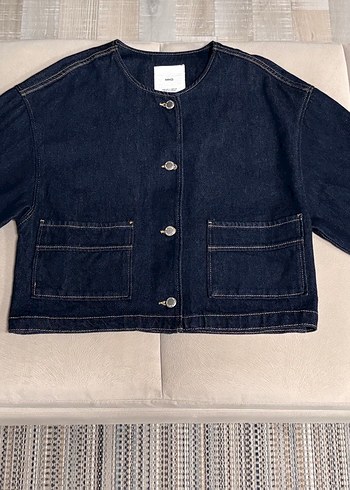 Mango Düğme Detaylı Lacivert Denim Ceket - Görsel 5