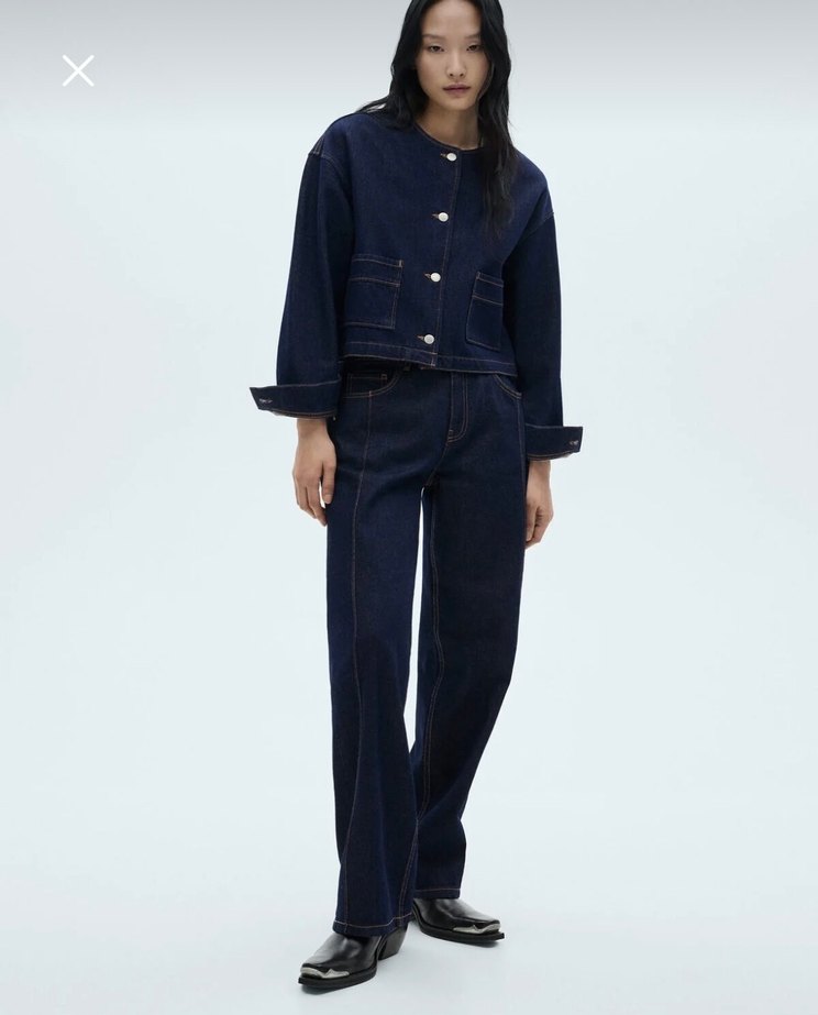 Mango Düğme Detaylı Lacivert Denim Ceket  - Görsel 3