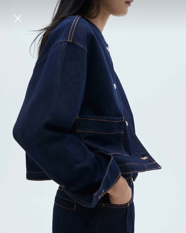 Mango Düğme Detaylı Lacivert Denim Ceket  - Görsel 4