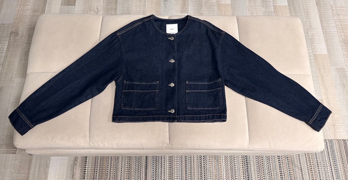 Mango Düğme Detaylı Lacivert Denim Ceket  - Görsel 5