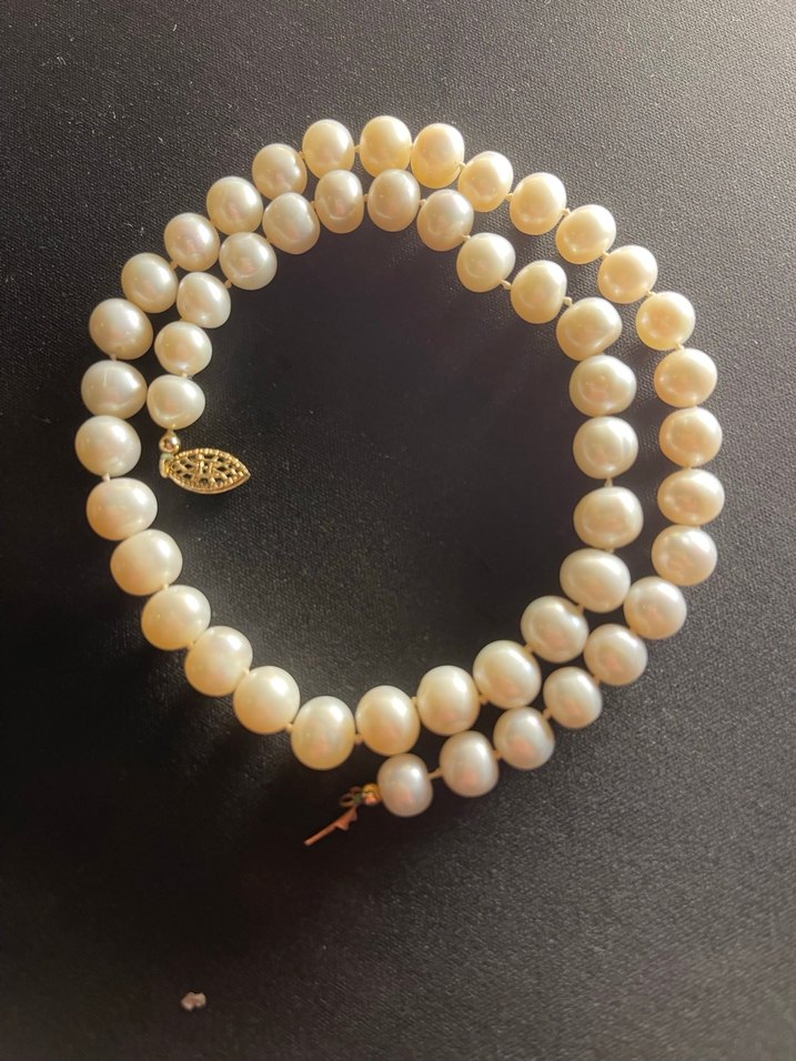 Gerçek Tatlı Su İncisi Kolye - 14K Altın Filigran Klipsli - Görsel 3