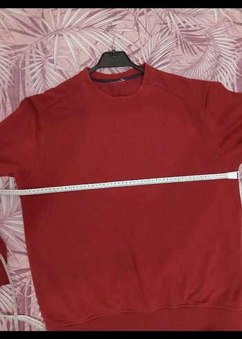 Koyu Kırmızı Bisiklet Yaka Sweatshirt - Görsel 8