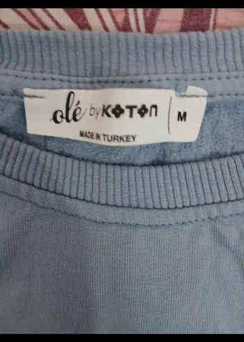 koton markalı.Mavi Uzun Kollu Kadın Sweatshirt - Görsel 3