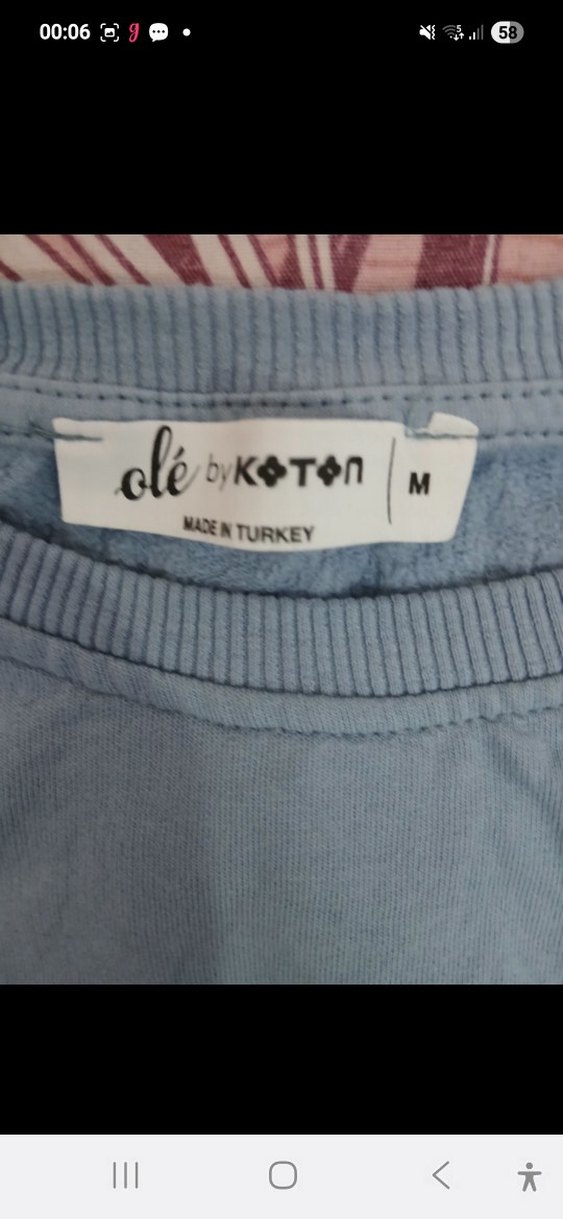 koton markalı.Mavi Uzun Kollu Kadın Sweatshirt - Görsel 3