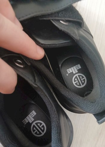 Siyah Zincir Tokalı Goth Stiletto Topuklu Sneakers - Görsel 3