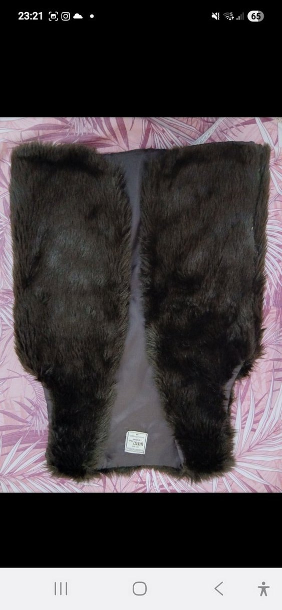 Kahverengi Kürklü Kadın Yelek - Görsel 3