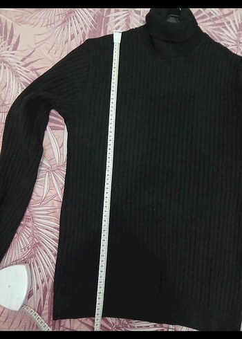 Siyah Boğazlı Triko Kazak - Görsel 6