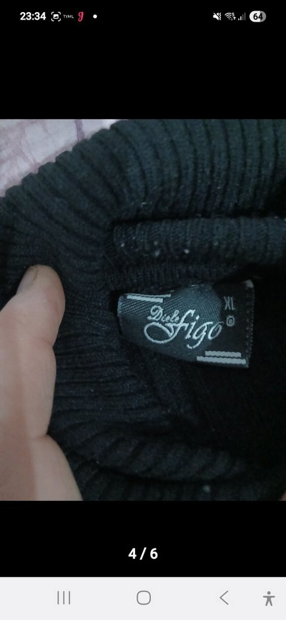 Siyah Boğazlı Triko Kazak - Görsel 4