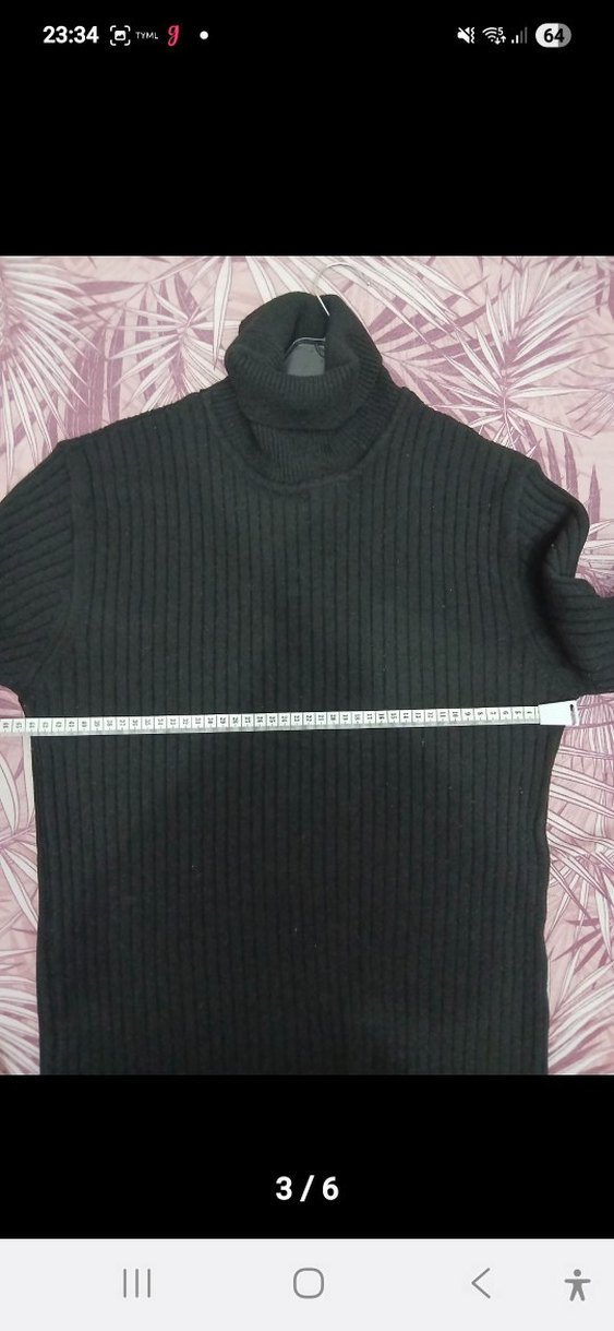 Siyah Boğazlı Triko Kazak - Görsel 3