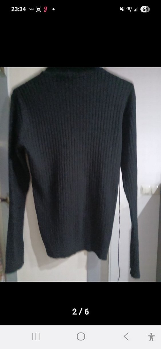 Siyah Boğazlı Triko Kazak - Görsel 2